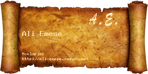 Ali Emese névjegykártya
